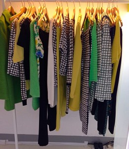 A picture of green and yellow clothes