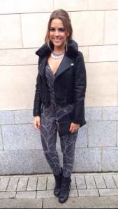 A girl wearing Topshop jumpsuit