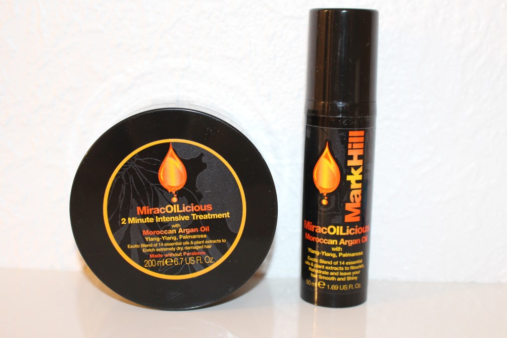 A review of Mark Hair MiracOILicious 2 minute inensive treatment and Moroccan Argan Oil