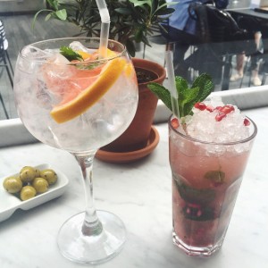 A picture of a gin and mojito