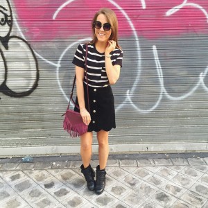 A picture of a fashion blogger in Paris
