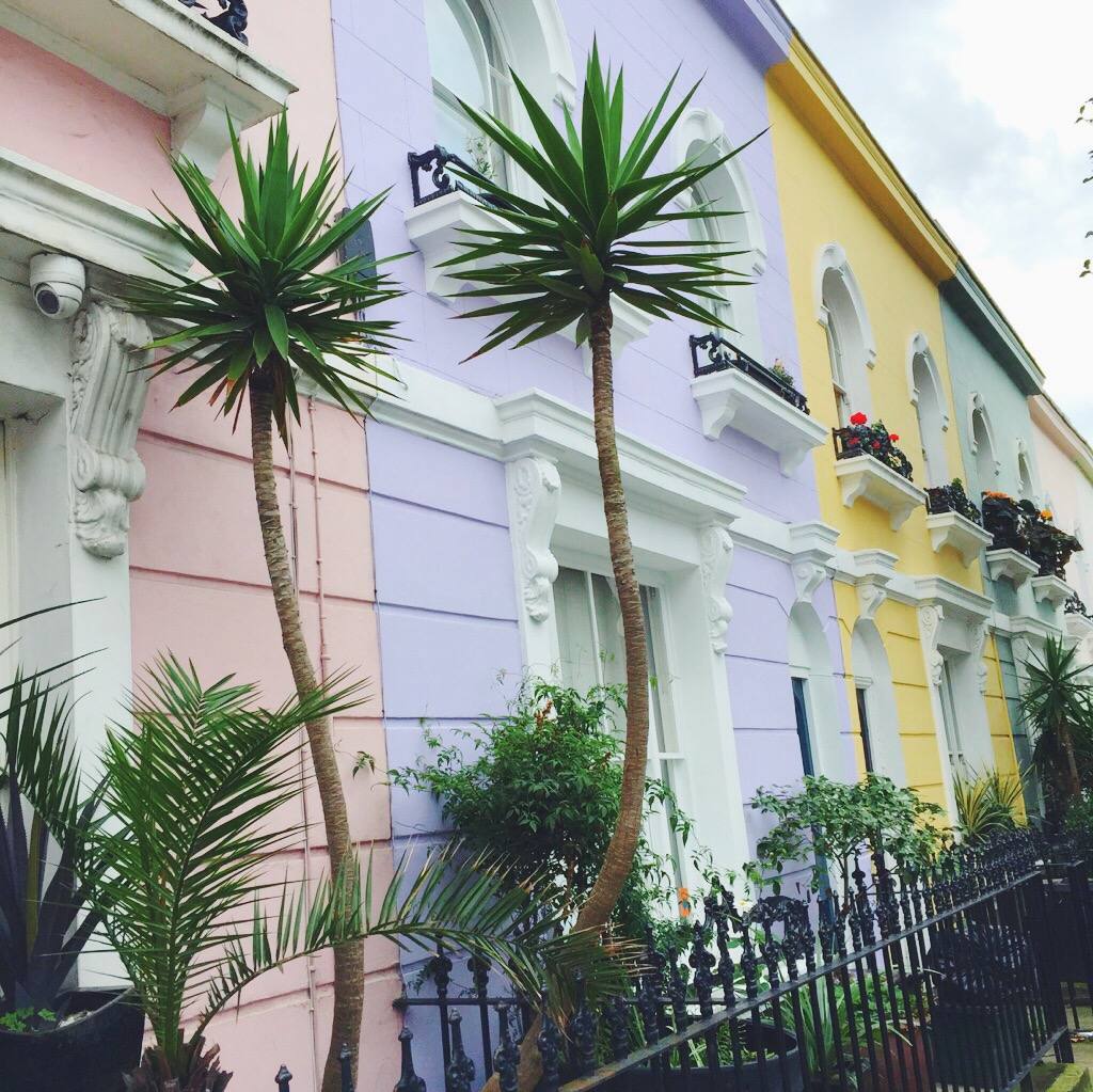 A picture of colourful houses in London