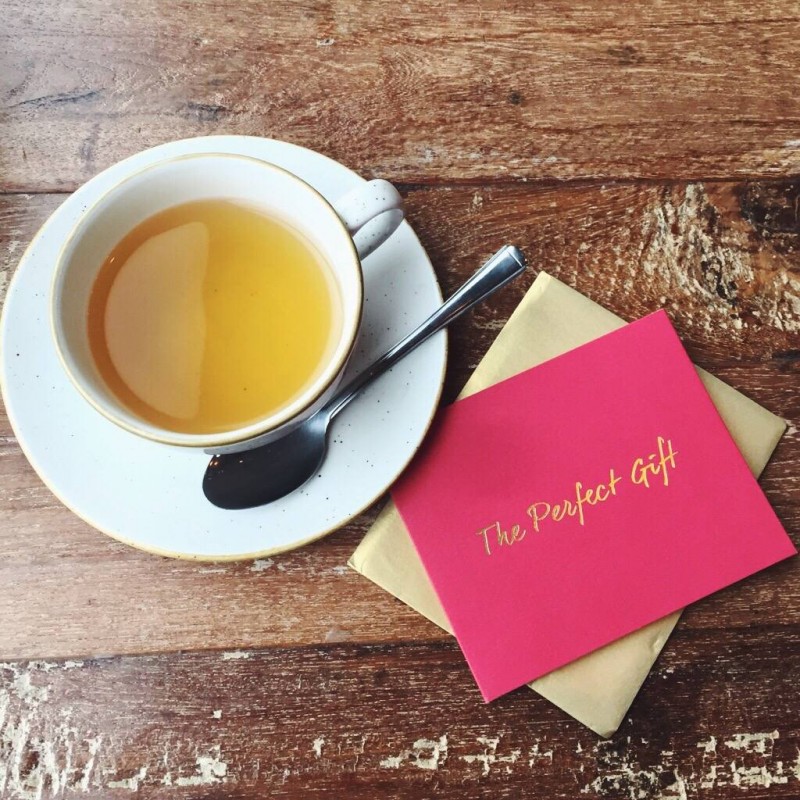 Green tea and gift card