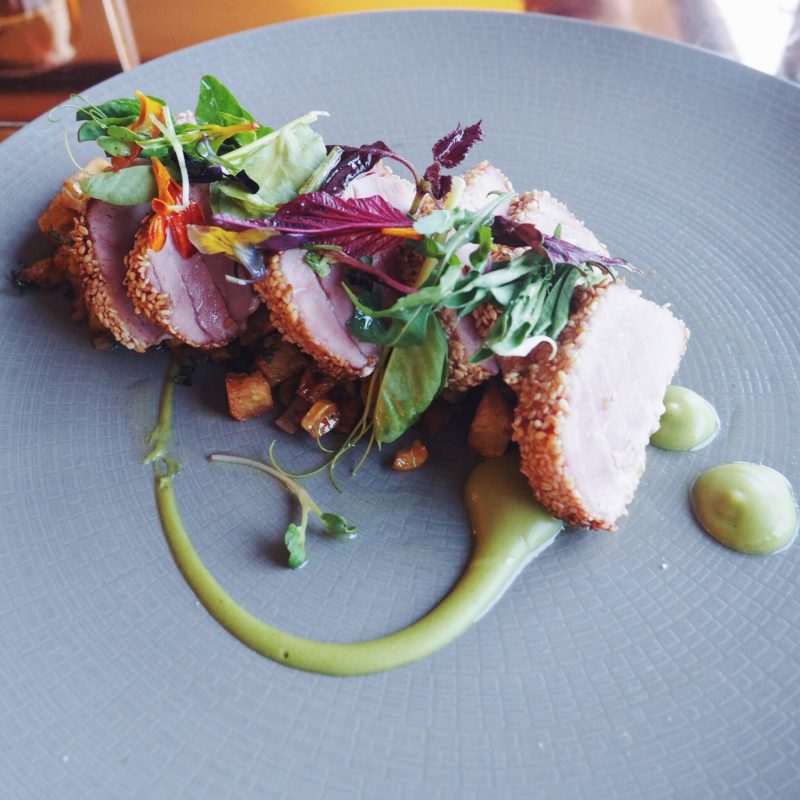 Seared sesame coated tuna