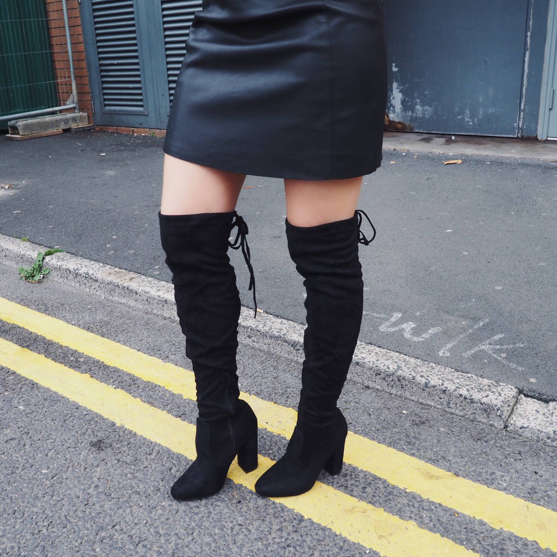 Ego over the knee boots in faux suede